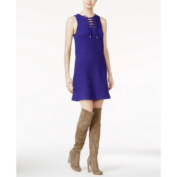 Kensie Women's Sleeveless Lace-Up Neck Dress Size M