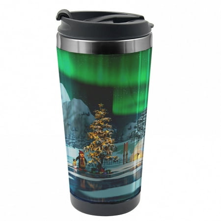Aurora Borealis Travel Mug Penguins on Lake Steel Thermal Cup 16 oz by Ambesonne
Aurora Borealis Travel Mug Penguins on Lake Steel Thermal Cup 16 oz by Ambesonne
