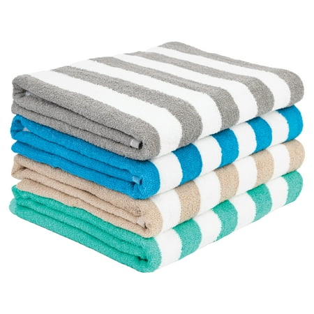 Monarch Linen California Cabana Beach Towel Set of 4 (30x70 in.) 4 Colors in a Pack (Blue Beige Gray and Tan)
Monarch Linen California Cabana Beach Towel Set of 4 (30x70 in.) 4 Colors in a Pack (Blue Beige Gray and Tan)