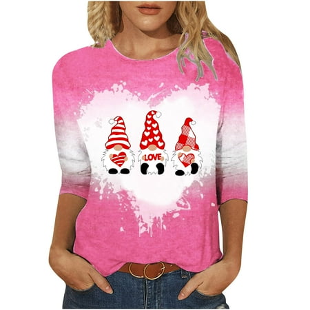 Womens 3/4 Sleeves Blouse Fashion Retro Valentine s Day Love Printing Pullover Casual Loose Crew Neck Ladies Tunics Sweatshirt Tops
Womens 3/4 Sleeves Blouse Fashion Retro Valentine s Day Love Printing Pullover Casual Loose Crew Neck Ladies Tunics Sweatshirt Tops