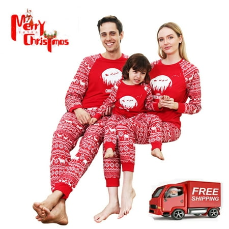 Christmas Family Matching Pajamas Women Jammies Men Clothes Sleepwear Long Sleeve Pjs