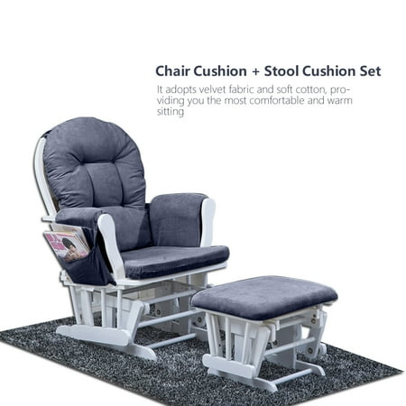 GLOGLOW Gray Velvet Cotton Chair Cushion + Stool Pad Set Warm for Nursery Rocking Chair
GLOGLOW Gray Velvet Cotton Chair Cushion + Stool Pad Set Warm for Nursery Rocking Chair