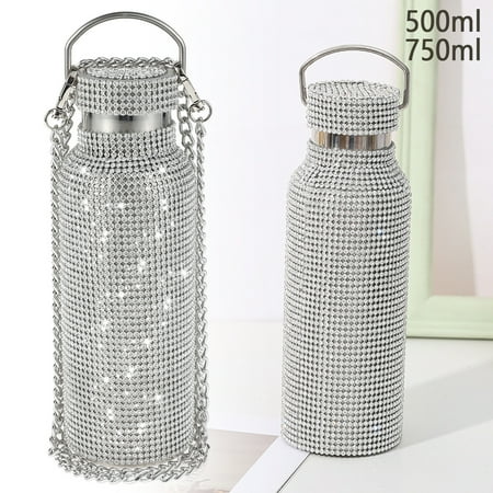 Willkey Rhinestone Water Bottle 304 Stainless Steel Sparkling Thermos with Chain High-End Glitter Rhinestone Vacuum Flask
Willkey Rhinestone Water Bottle 304 Stainless Steel Sparkling Thermos with Chain High-End Glitter Rhinestone Vacuum Flask