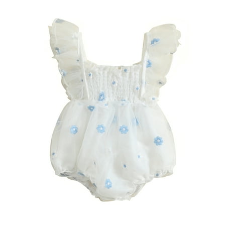 Jkerther Baby Girl Romper Fly Sleeve Square Neck Floral Embroidery Tulle Summer Short Jumpsuit
Jkerther Baby Girl Romper Fly Sleeve Square Neck Floral Embroidery Tulle Summer Short Jumpsuit