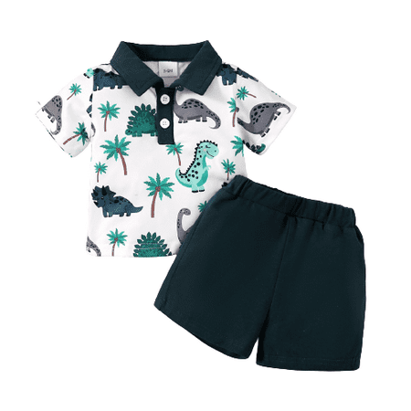 Mikrdoo Newborn Baby Boys Outfits Dinosaur Turn-down Collar Summer Shirt Elastic Shorts 2Pcs Clothes Set Green 9-12 Months
Mikrdoo Newborn Baby Boys Outfits Dinosaur Turn-down Collar Summer Shirt Elastic Shorts 2Pcs Clothes Set Green 9-12 Months
