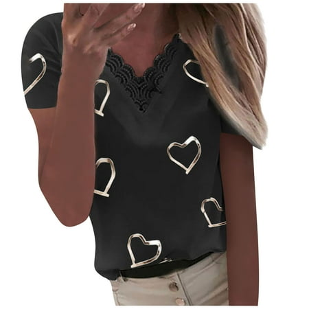 koaiezne Lace Sleeve T-shirt Pullover Short Patchwork Print V-neck Hearts Women Blouse Women s Blouse Womens V Neck Long Sleeve T Shirts Maternity Tops Dressy
koaiezne Lace Sleeve T-shirt Pullover Short Patchwork Print V-neck Hearts Women Blouse Women s Blouse Womens V Neck Long Sleeve T Shirts Maternity Tops Dressy