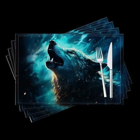 BaHomeck placemats Set of 4 Angry Wolf Howling In The Night Cotton Linen rectangle Placemats for Kitchen Dining Table Indoor Outdoor 18*12inch
BaHomeck placemats Set of 4 Angry Wolf Howling In The Night Cotton Linen rectangle Placemats for Kitchen Dining Table Indoor Outdoor 18*12inch