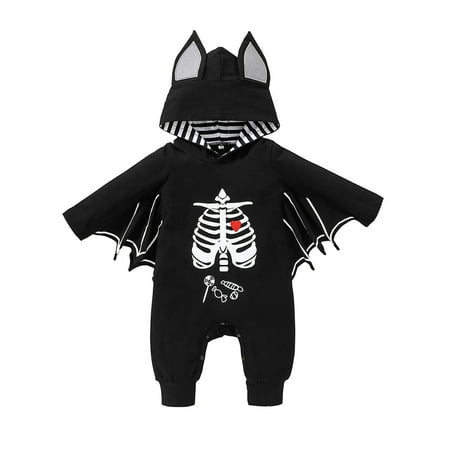 Canrulo Newborn Baby Boys Halloween Romper Bodysuits Printed Long Batwing Sleeve Hooded Jumpsuit Clothes Black Skeleton 3-6 Months
Canrulo Newborn Baby Boys Halloween Romper Bodysuits Printed Long Batwing Sleeve Hooded Jumpsuit Clothes Black Skeleton 3-6 Months