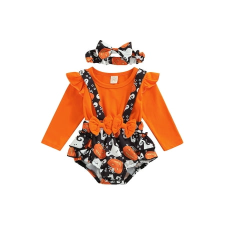 CenturyX Kids Baby Girls Halloween Romper Set Cartoon Long Sleeve Patchwork Romper Headband Outfits Clothes Orange 3-6 Months
CenturyX Kids Baby Girls Halloween Romper Set Cartoon Long Sleeve Patchwork Romper Headband Outfits Clothes Orange 3-6 Months