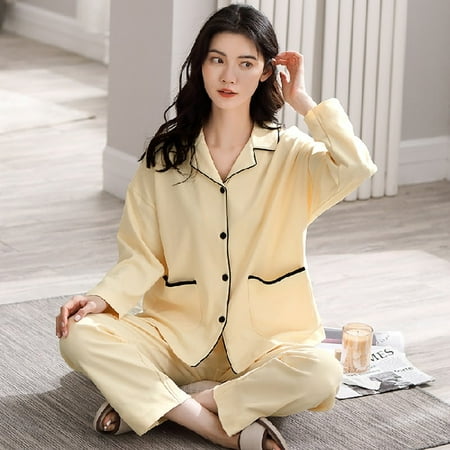 DanceeMangoo Women Sleepwear Suit Spring Autumn Womens Full Cotton Long Sleeve Pajamas Set Loose Adult Mother Sleepwear Set Soft Home Cloth
DanceeMangoo Women Sleepwear Suit Spring Autumn Womens Full Cotton Long Sleeve Pajamas Set Loose Adult Mother Sleepwear Set Soft Home Cloth