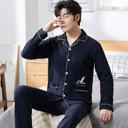 PIKADINGNIS Autumn Winter Mens Cotton Pajamas Button Lapel Sleepwear Leisure Pajama Sets Casual Sleep&Lounge Father Pyjamas Male Pijama
PIKADINGNIS Autumn Winter Mens Cotton Pajamas Button Lapel Sleepwear Leisure Pajama Sets Casual Sleep&Lounge Father Pyjamas Male Pijama