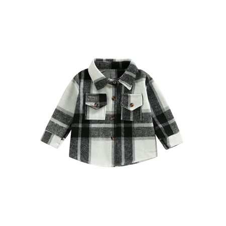 Sunisery Toddler Baby Boy Girl Flannel Plaid Shirt Jacket Button Down Shacket Infant Kid Long Sleeve Coat Top Fall Clothes
Sunisery Toddler Baby Boy Girl Flannel Plaid Shirt Jacket Button Down Shacket Infant Kid Long Sleeve Coat Top Fall Clothes