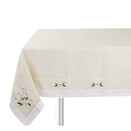 Fennco Styles Farmhouse Embroidered Daisy Hemstitched Tablecloth - Natural 55 x 87 Inch Table Cover for Banquets Holiday Special Events and Home Decor
Fennco Styles Farmhouse Embroidered Daisy Hemstitched Tablecloth - Natural 55 x 87 Inch Table Cover for Banquets Holiday Special Events and Home Decor