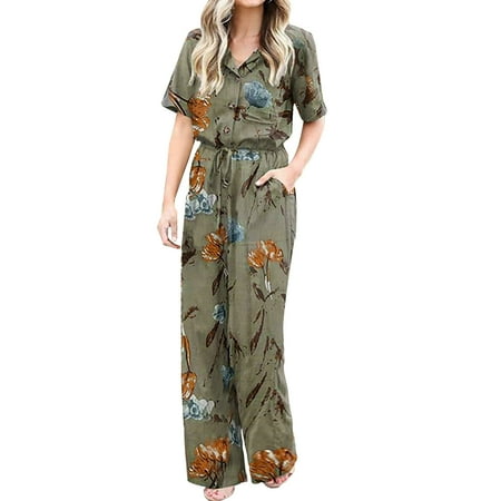Women Ladies Printed Summer Sleeveless Button Pocket Loose Long Playsuits Rompers Jumpsuit pajama pants for women purple pants Green S
Women Ladies Printed Summer Sleeveless Button Pocket Loose Long Playsuits Rompers Jumpsuit pajama pants for women purple pants Green S