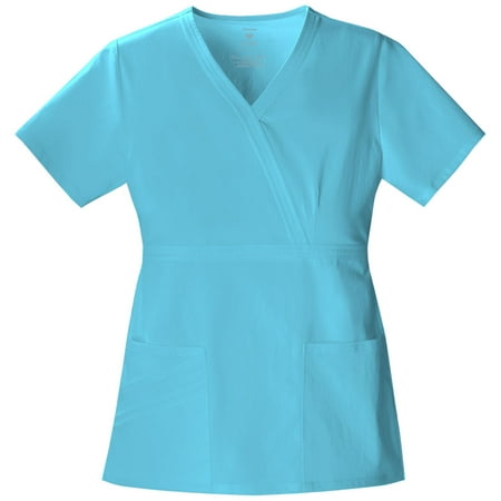 Cherokee Luxe Women s Scrubs Top Mock Wrap 1841