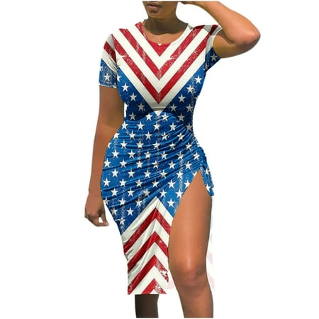 Hvyesh Sundresses for Women 2023 Casual Boho Bodycon Dress Independence Day Print Crew Neck Side Split Dresses Short Sleeve Comfortable Flowy Dress Blue
Hvyesh Sundresses for Women 2023 Casual Boho Bodycon Dress Independence Day Print Crew Neck Side Split Dresses Short Sleeve Comfortable Flowy Dress Blue