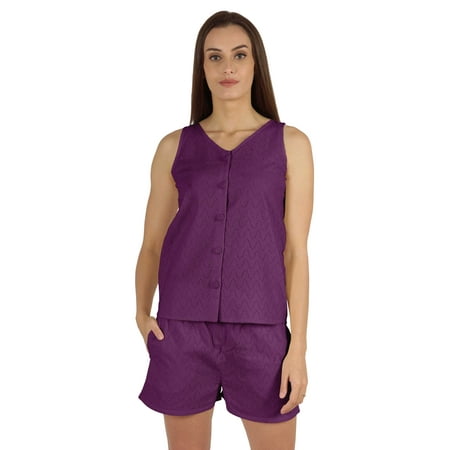 Bimba Solid 2 Pcs Nightwear Set For Womens Casual Sleeveless Loungewear Shirt & Short Sleepwear
Bimba Solid 2 Pcs Nightwear Set For Womens Casual Sleeveless Loungewear Shirt & Short Sleepwear