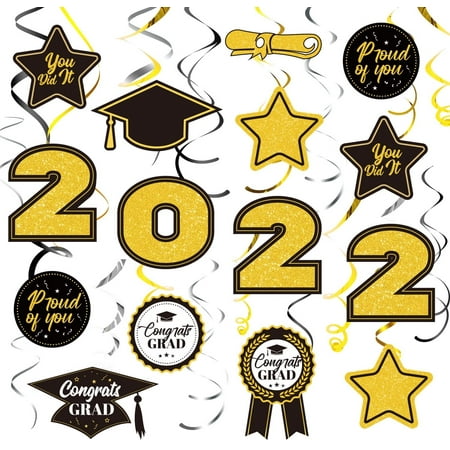 36Pcs No DIY Required Graduation Decorations 2022 Hanging Swirls Black & Gold|Graduation Party Supplies Ceiling Hanging
36Pcs No DIY Required Graduation Decorations 2022 Hanging Swirls Black & Gold|Graduation Party Supplies Ceiling Hanging