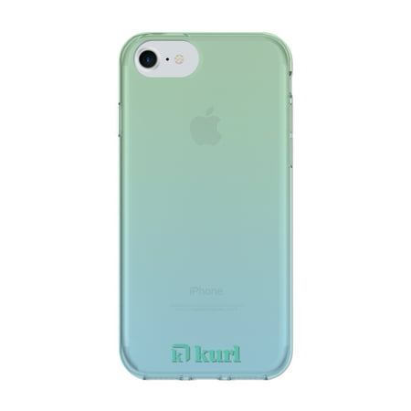 kurl iPhone 8, 7, 6S, 6 Printed Fashion Case - Green/Blue Ombre Design