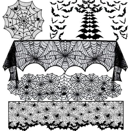 Fancy 5Pack Halloween Decorations Set Black Spider Web Tablecloth with 3D Bat
Fancy 5Pack Halloween Decorations Set Black Spider Web Tablecloth with 3D Bat