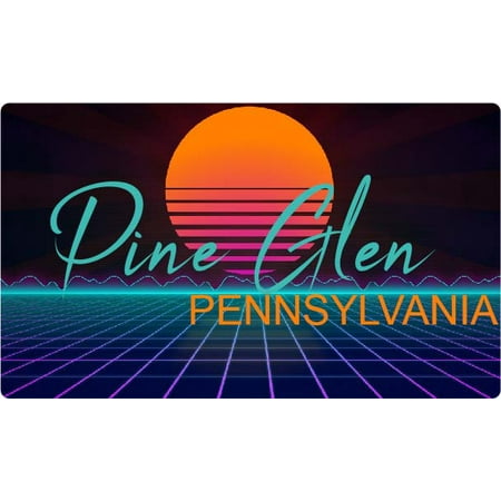 Pine Glen Pennsylvania 4 X 2.25-Inch Fridge Magnet Retro Neon Design