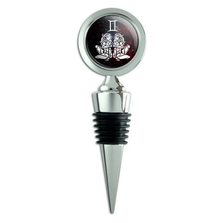 Gemini Twins Zodiac Sign Horoscope in Space Wine Bottle Stopper