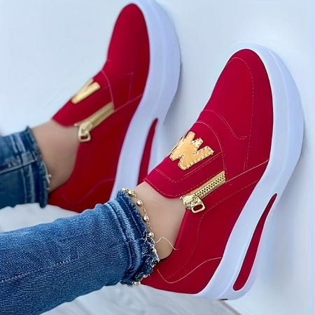 ZHSHANTCHDQ Comfy Outdoor Solid Color Low-top Platform Sneakers with Non-slip Side Zipper Soft Slip On Round Toe Shoes
ZHSHANTCHDQ Comfy Outdoor Solid Color Low-top Platform Sneakers with Non-slip Side Zipper Soft Slip On Round Toe Shoes