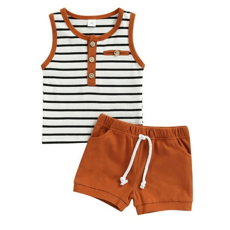 Popvcly Baby Boys 2Pcs Summer Outfits Sleeveless T-Shirt Tops Elastic Waistband Shorts Set Toddler Clothes
Popvcly Baby Boys 2Pcs Summer Outfits Sleeveless T-Shirt Tops Elastic Waistband Shorts Set Toddler Clothes