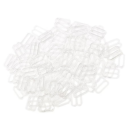 100x Clear Nylon Bra Strap Adjustment Sliders Sewing Fastener 12mm