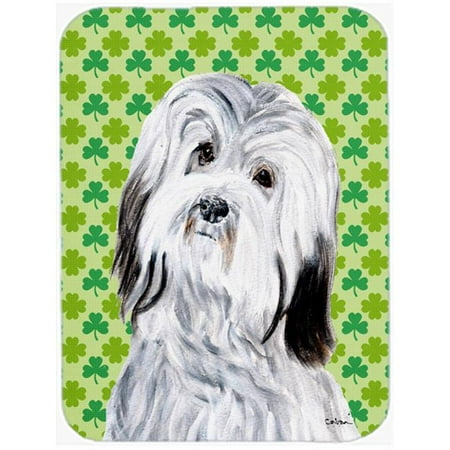 Havanese Large Size Lucky Shamrock St. Patricks Day Glass Cutting Board