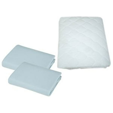 American Baby Company Supreme Jersey Portable Crib Sheet 2 Pack with Waterproof Mattress Pad, Blue
