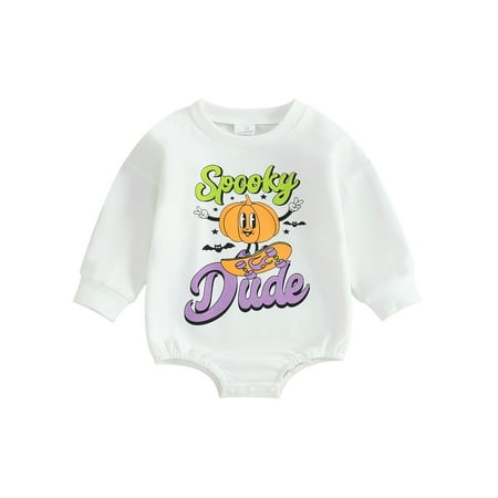 Qtinghua Infant Baby Girl Boy Halloween Sweatshirt Jumpsuit Pumpkin & Letter Print Long Sleeve Romper Clothes White 12-18 Months
Qtinghua Infant Baby Girl Boy Halloween Sweatshirt Jumpsuit Pumpkin & Letter Print Long Sleeve Romper Clothes White 12-18 Months