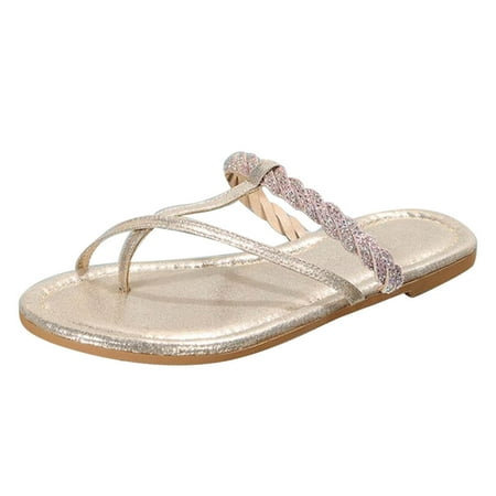 2023 Summer Savings! WJSXC Womens Sandals Clearance Womens Flat Shoes Ladies Beach Sandals Summer Non-Slip Causal Slippers Gold 6.5
2023 Summer Savings! WJSXC Womens Sandals Clearance Womens Flat Shoes Ladies Beach Sandals Summer Non-Slip Causal Slippers Gold 6.5