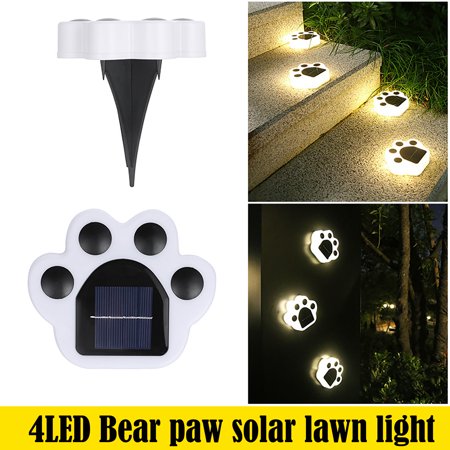 Solar Lawn Light 4 LED Cute Bear Paw Ground Light Waterproof Outdoor Lights Landscape Light for Yard Deck Step Pathway
Solar Lawn Light 4 LED Cute Bear Paw Ground Light Waterproof Outdoor Lights Landscape Light for Yard Deck Step Pathway