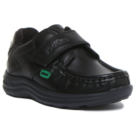 Kickers Reasan Strap Infant s Velcro Strap Leather Shoes In Black Size 9.5