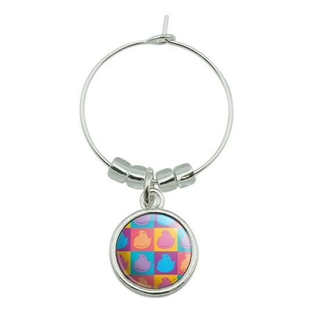 Peeps In Squares In Four Colors Wine Glass Charm Drink Marker 
Peeps In Squares In Four Colors Wine Glass Charm Drink Marker