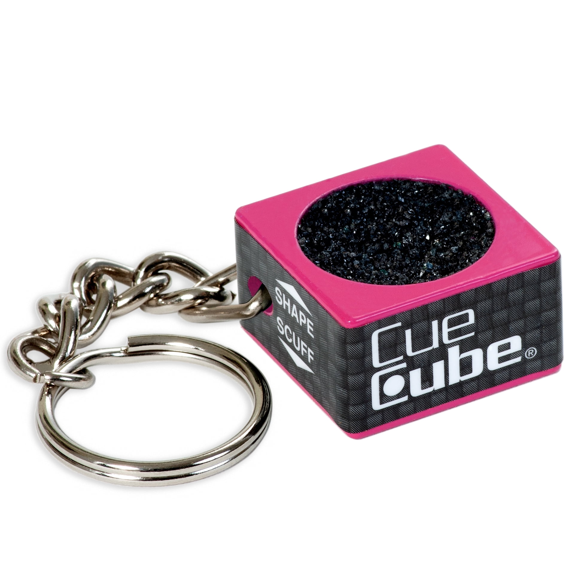 Cue Cube Pool Billiard Cue Tip Tool 2 In 1 Shaper Scuffer With Keychain