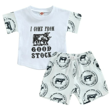 Toddler Boys Short Sleeve Clothing Children Kids Cow Cartoon Prints Tops Shorts Outfits White Babies Boy
Toddler Boys Short Sleeve Clothing Children Kids Cow Cartoon Prints Tops Shorts Outfits White Babies Boy