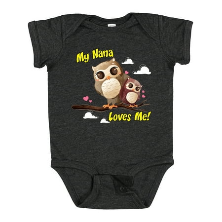 Inktastic My Nana Loves Me Owl Gift Baby Boy or Baby Girl Bodysuit