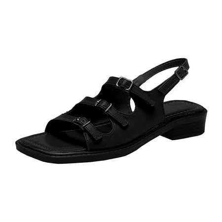 TUOBARR Flat Sandals for Women Women s Summer Sandals Fashion Casual One-button Flats Black
TUOBARR Flat Sandals for Women Women s Summer Sandals Fashion Casual One-button Flats Black