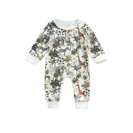 Sunisery Forest Animals Printing Romper Button Long Sleeve Jumpsuit for Baby Girls Boys White 12-18 Months
Sunisery Forest Animals Printing Romper Button Long Sleeve Jumpsuit for Baby Girls Boys White 12-18 Months