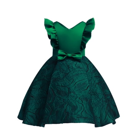 OLLUISNEO 3-4 Years Toddler Baby Girls Dress Solid Color Fly Ruffled Sleeve Party Dress Green
OLLUISNEO 3-4 Years Toddler Baby Girls Dress Solid Color Fly Ruffled Sleeve Party Dress Green