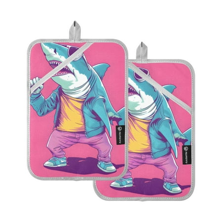 Cool Shark Singing Oven Mitts 2 Pcs Pot Holders Sets Heat Resistant for Kitchen Cooking Baking 7 x9.8 
Cool Shark Singing Oven Mitts 2 Pcs Pot Holders Sets Heat Resistant for Kitchen Cooking Baking 7 x9.8
