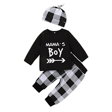 StylesILove Baby Toddler Boys MAMA S & DADDY S BOY Black Long Sleeve T-Shirt and Plaid Pants with Hat 3pcs Cotton Fall Winter Outfit (MAMA S BOY 18 Months)
StylesILove Baby Toddler Boys MAMA S & DADDY S BOY Black Long Sleeve T-Shirt and Plaid Pants with Hat 3pcs Cotton Fall Winter Outfit (MAMA S BOY 18 Months)