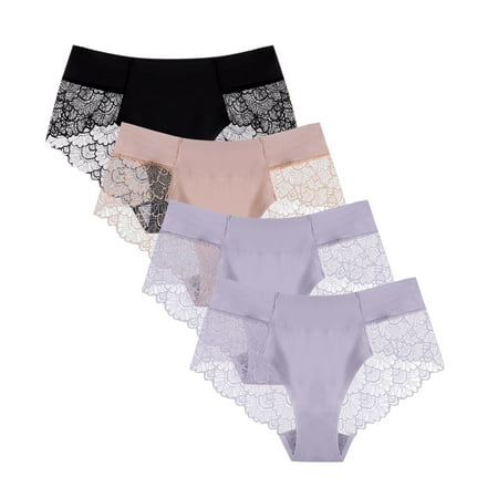 Zerlibeaful Underwear Women Milk Silk Non Trace Ice Silk Breathable Briefs Lace Underwear 4PC Solid Color Mid Waist Cotton Panties
Zerlibeaful Underwear Women Milk Silk Non Trace Ice Silk Breathable Briefs Lace Underwear 4PC Solid Color Mid Waist Cotton Panties