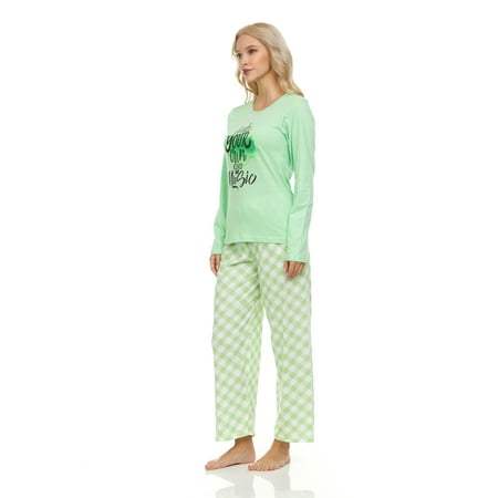 Lati Fashion 100% Cotton Women Pajamas Set Pants and Top Long Sleeve 2-Piece Female Pajamas Set Green L
Lati Fashion 100% Cotton Women Pajamas Set Pants and Top Long Sleeve 2-Piece Female Pajamas Set Green L