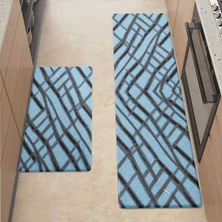 Anti Fatigue Kitchen Mat Sky Blue Plaid Sets of 2 Kitchen Rugs Non Slip Cushioned Standing Mat for Sink Floor Laundry Office Desk Mid 17.3 x 29 + Pro 17.3 x 59
Anti Fatigue Kitchen Mat Sky Blue Plaid Sets of 2 Kitchen Rugs Non Slip Cushioned Standing Mat for Sink Floor Laundry Office Desk Mid 17.3 x 29 + Pro 17.3 x 59