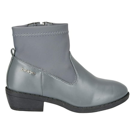 bebe Girls Bootie Size 11 with Neoprene Shaft Casual Dress Fashion Shoes Grey