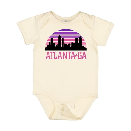 Inktastic Atlanta Georgia Retro Sunset Skyline Gift Baby Girl Bodysuit