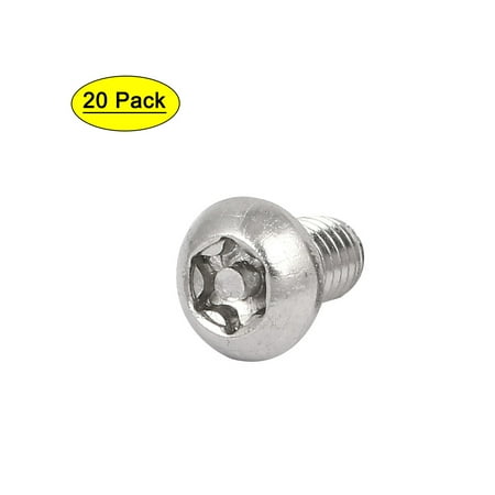 M6x10mm 304 Stainless Steel Button Head Torx Security Tamper Proof Screws 20pcs
M6x10mm 304 Stainless Steel Button Head Torx Security Tamper Proof Screws 20pcs